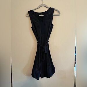 Ann Taylor Navy Blue Mini Polkadot Dress